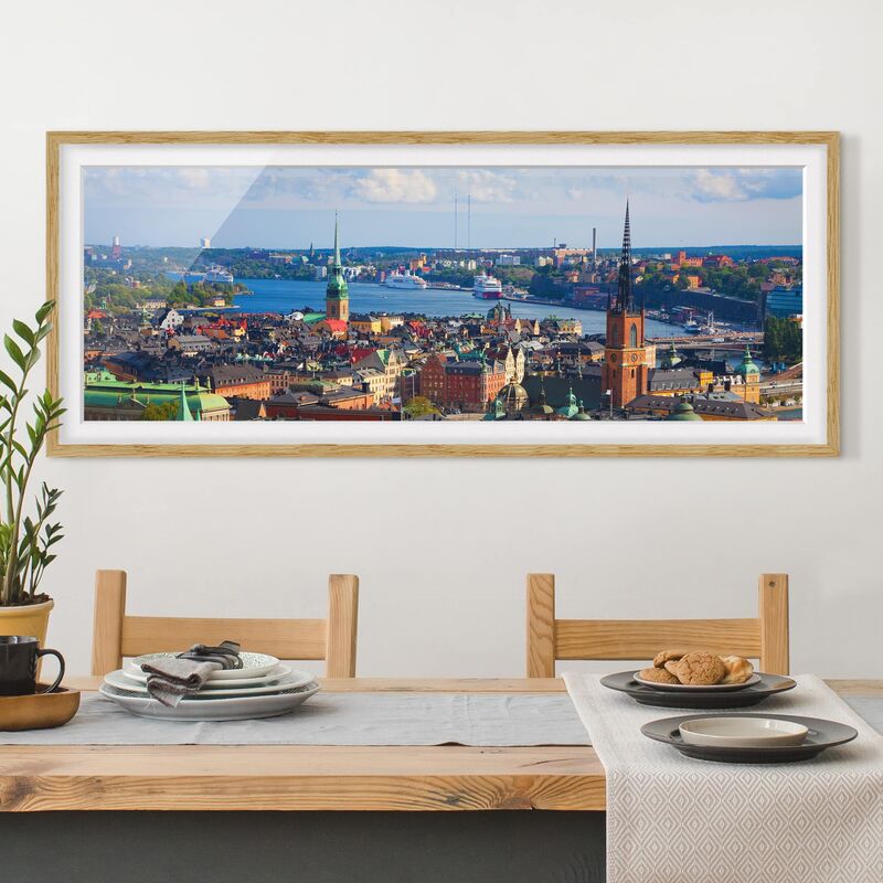 

Póster enmarcado - Stoccolma In Svezia Dimensión LxA: 40cm x 100cm, Marco: Roble