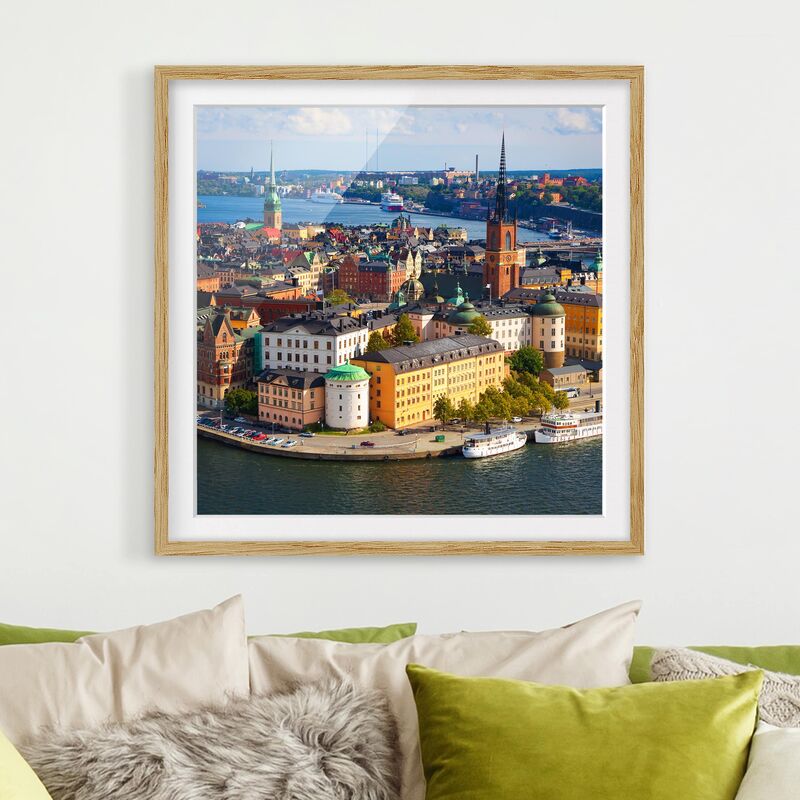 

Póster enmarcado - Stockholm In Sweden Dimensión LxA: 20cm x 20cm, Marco: Roble