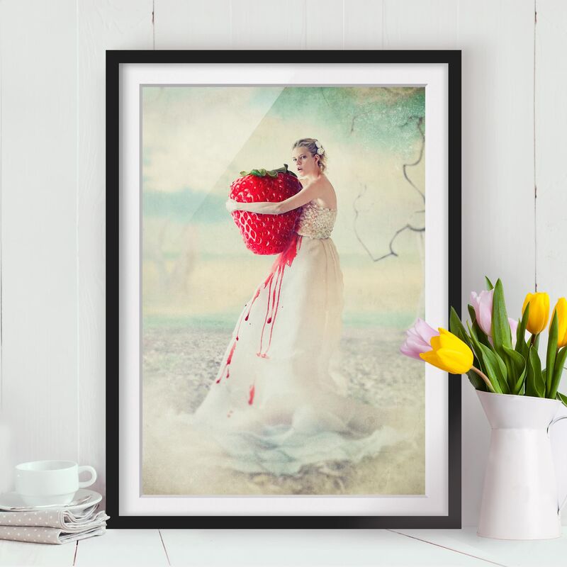 

Póster enmarcado - Strawberry Princess Dimensión LxA: 100cm x 70cm, Marco: Negro