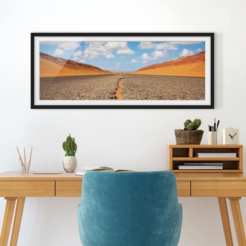 

Póster enmarcado - Strada Del Deserto Dimensión LxA: 50cm x 130cm, Marco: Negro