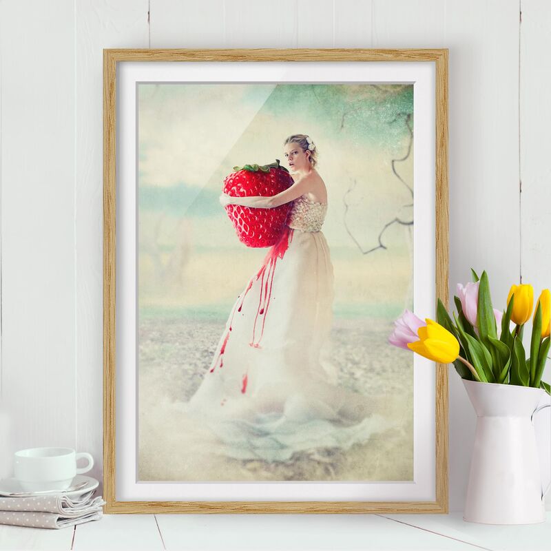 

Póster enmarcado - Strawberry Princess Dimensión LxA: 55cm x 40cm, Marco: Roble