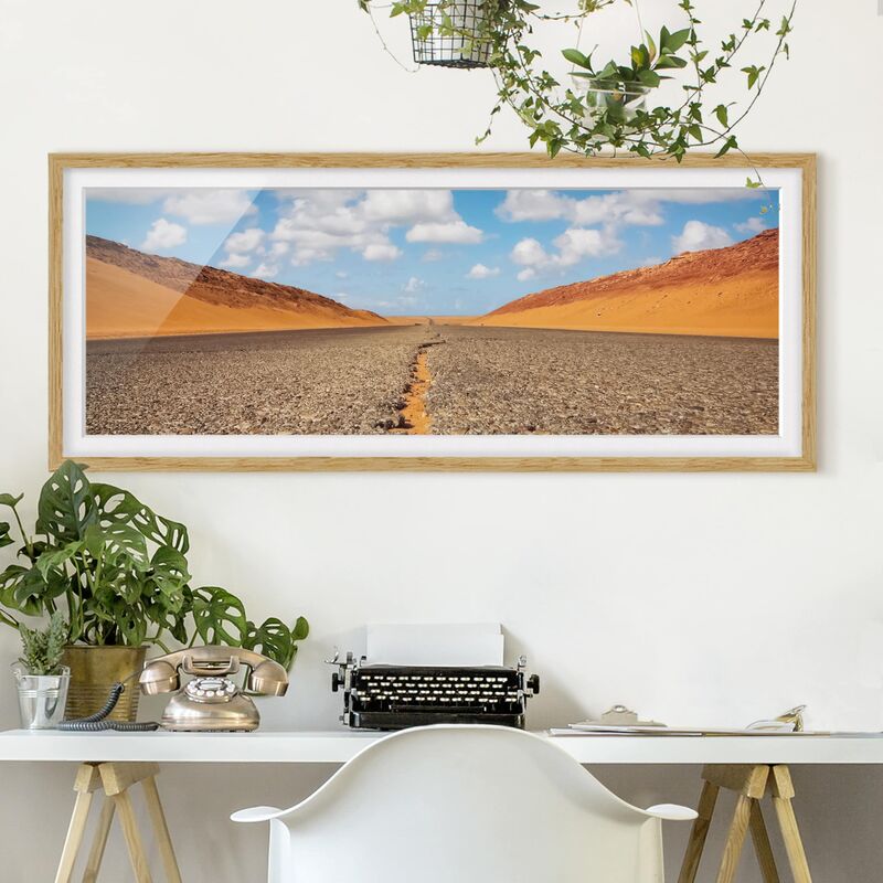 

Póster enmarcado - Strada Del Deserto Dimensión LxA: 40cm x 100cm, Marco: Roble