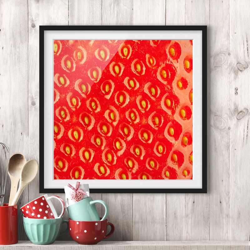 

Póster enmarcado - Strawberry Structure Dimensión LxA: 20cm x 20cm, Marco: Negro