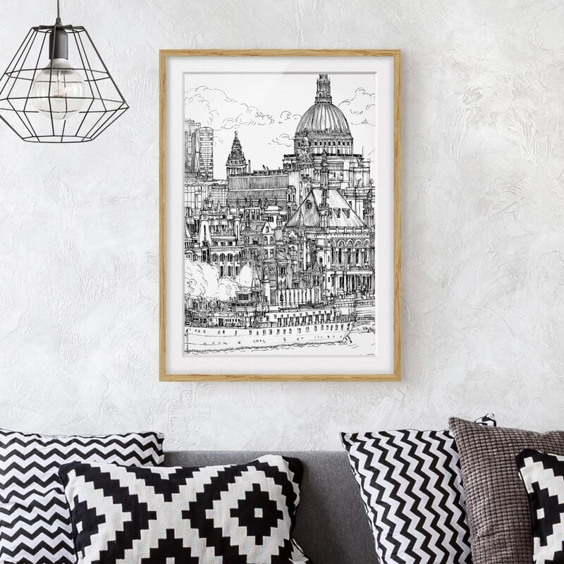 

Póster enmarcado - Studio Città - Dom Dimensión LxA: 55cm x 40cm, Marco: Roble