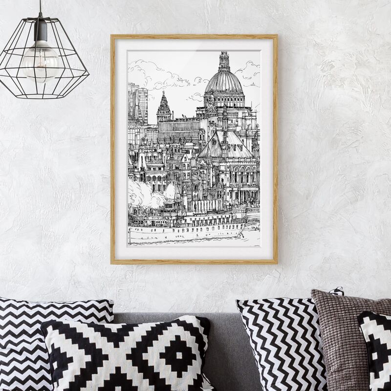 

Póster enmarcado - Studio Città - Dom Dimensión LxA: 40cm x 30cm, Marco: Roble