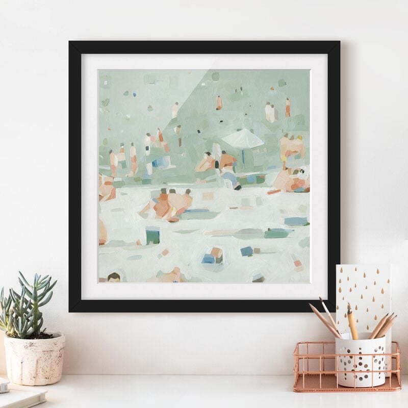 

Póster enmarcado - Summer Confetti I Dimensión LxA: 30cm x 30cm, Marco: Negro