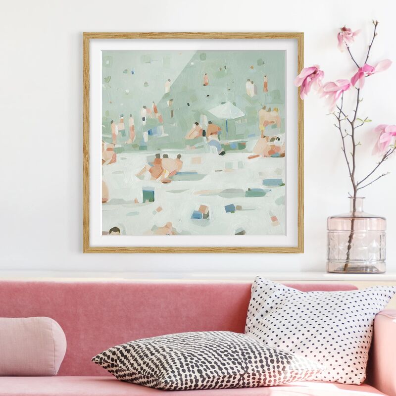

Póster enmarcado - Summer Confetti I Dimensión LxA: 70cm x 70cm, Marco: Roble