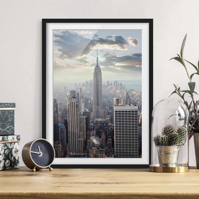 

Póster enmarcado - Sunrise In New York Dimensión LxA: 70cm x 50cm, Marco: Negro