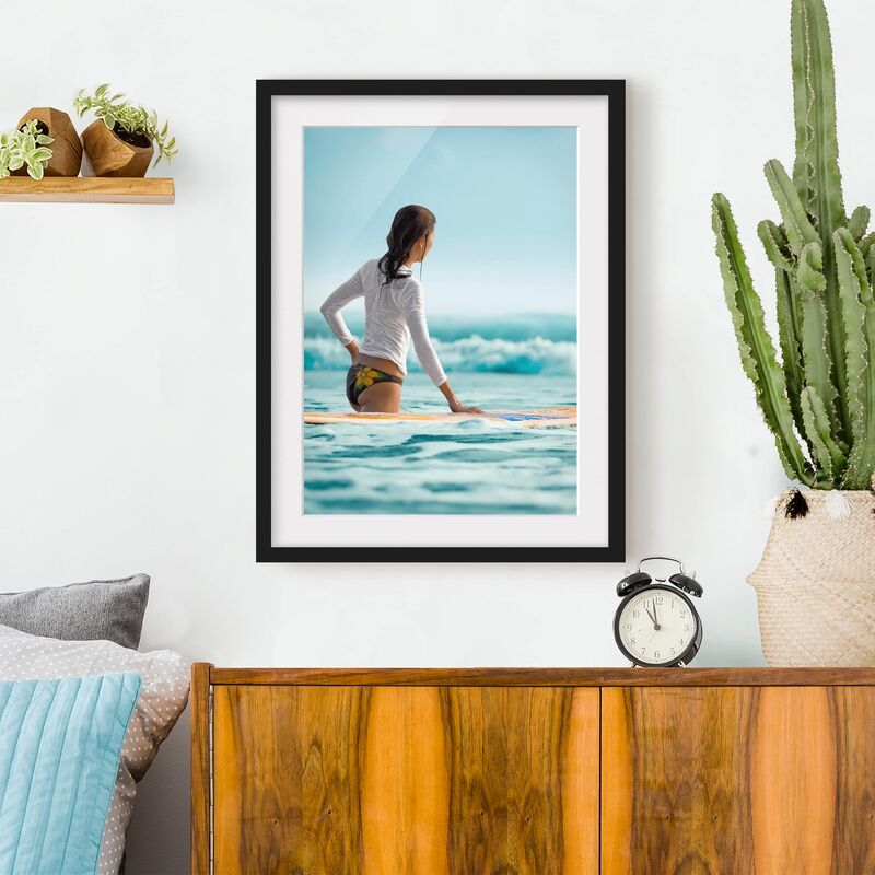 

Póster enmarcado - Surfer Dimensión LxA: 100cm x 70cm, Marco: Negro