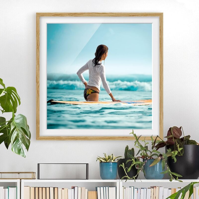 

Póster enmarcado - Surfer Dimensión LxA: 50cm x 50cm, Marco: Roble