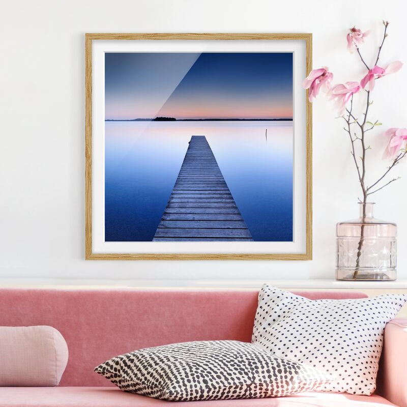 

Póster enmarcado - Sunset At The Wharf Dimensión LxA: 50cm x 50cm, Marco: Roble