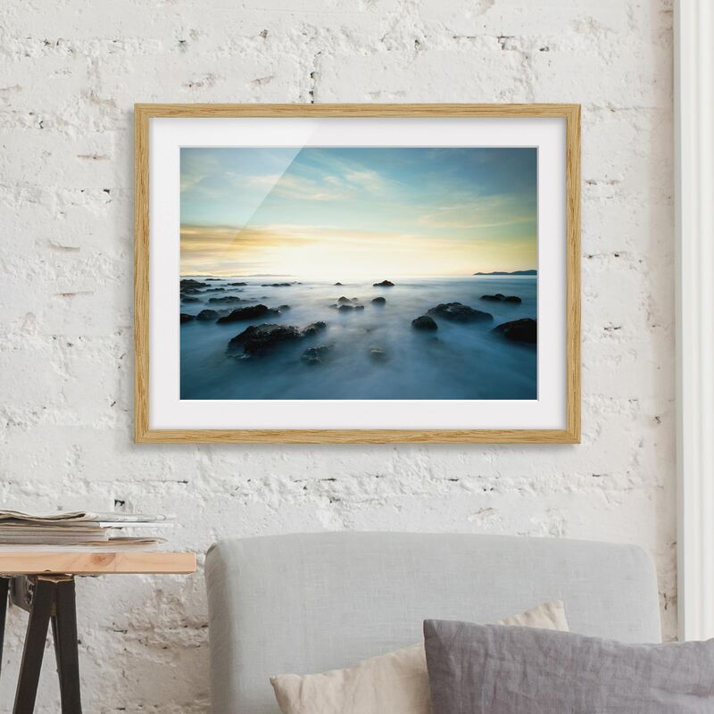 

Póster enmarcado - Sunset Over The Ocean Dimensión LxA: 70cm x 100cm, Marco: Roble