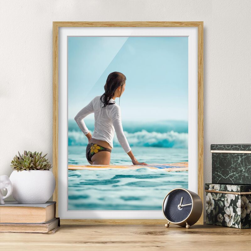 

Póster enmarcado - Surfer Dimensión LxA: 24cm x 18cm, Marco: Roble