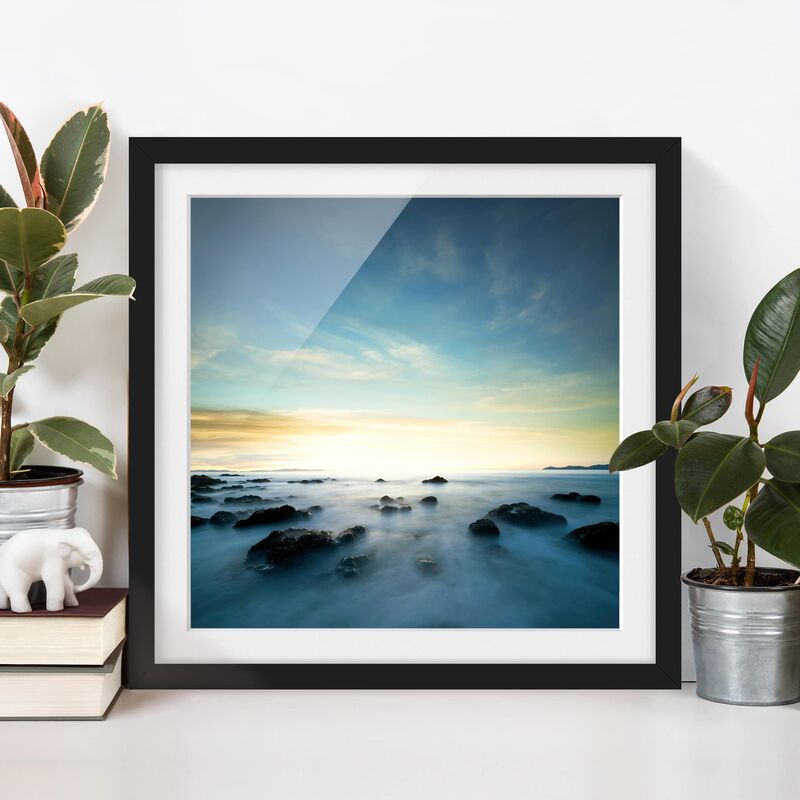 

Póster enmarcado - Sunset Over The Ocean Dimensión LxA: 20cm x 20cm, Marco: Negro