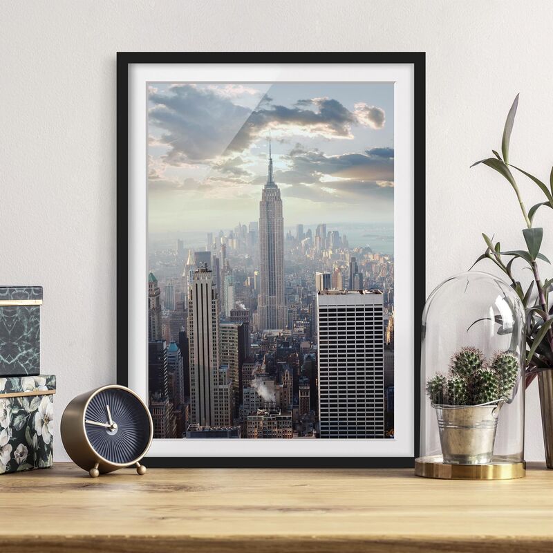 

Póster enmarcado - Sunrise In New York Dimensión LxA: 55cm x 40cm, Marco: Negro
