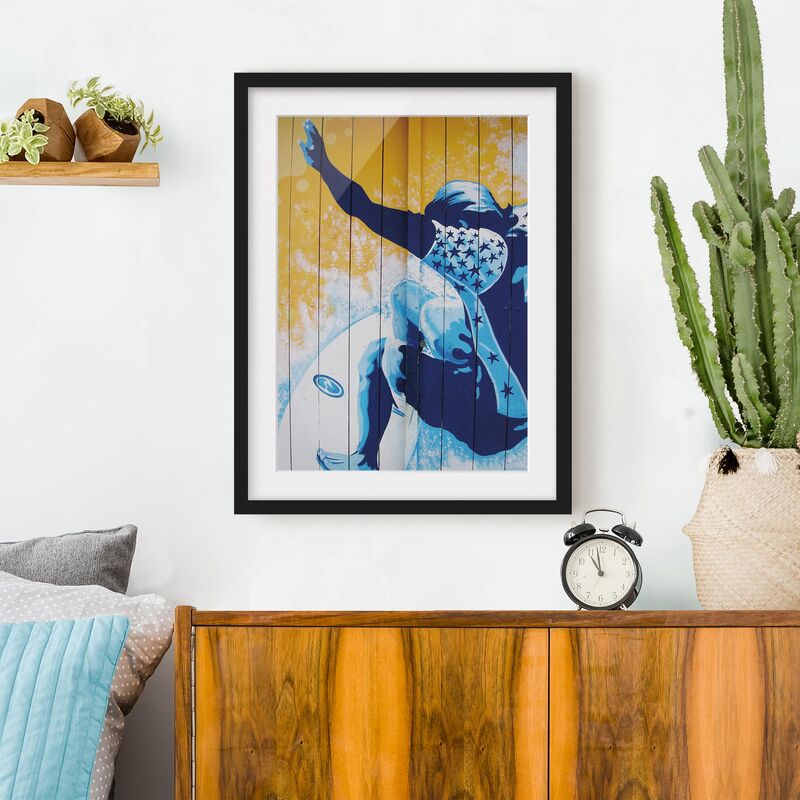 

Póster enmarcado - Surfing Dimensión LxA: 100cm x 70cm, Marco: Negro