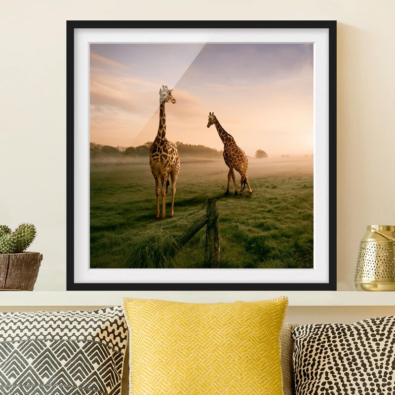 

Póster enmarcado - Surreal Giraffes Dimensión LxA: 70cm x 70cm, Marco: Negro