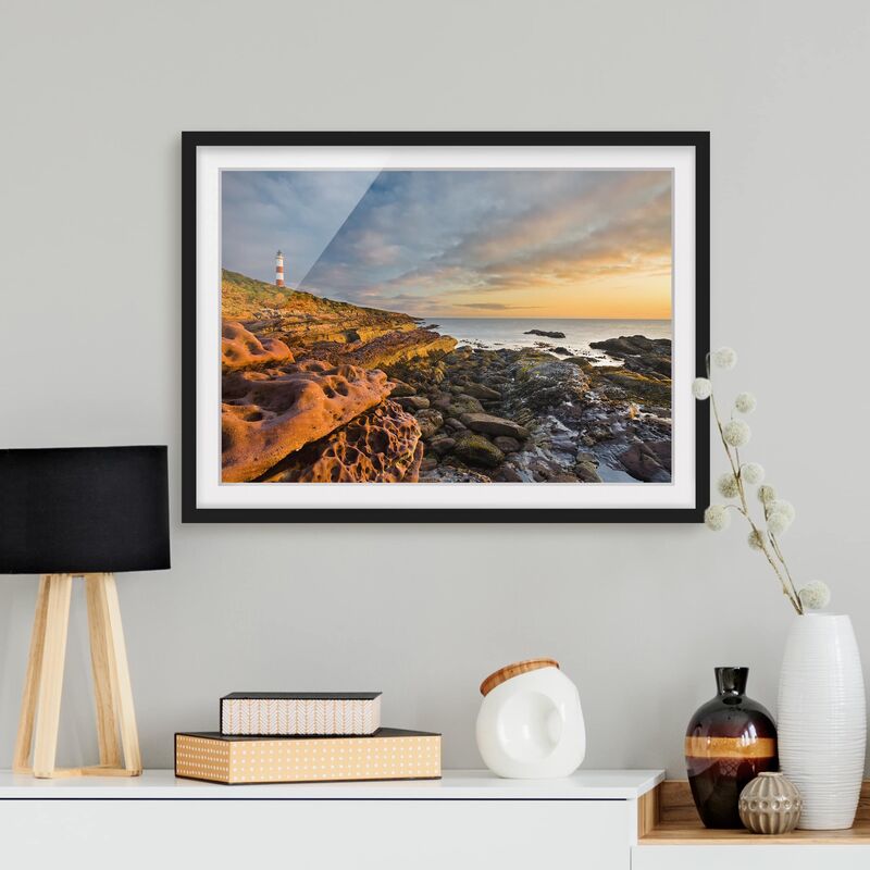 

Póster enmarcado - Tarbat Ness Sea & Lighthouse At Sunset Dimensión LxA: 50cm x 70cm, Marco: Negro