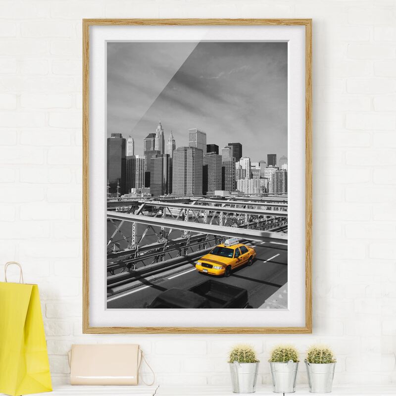 

Póster enmarcado - Taxi Trip To The Other Side Dimensión LxA: 24cm x 18cm, Marco: Roble