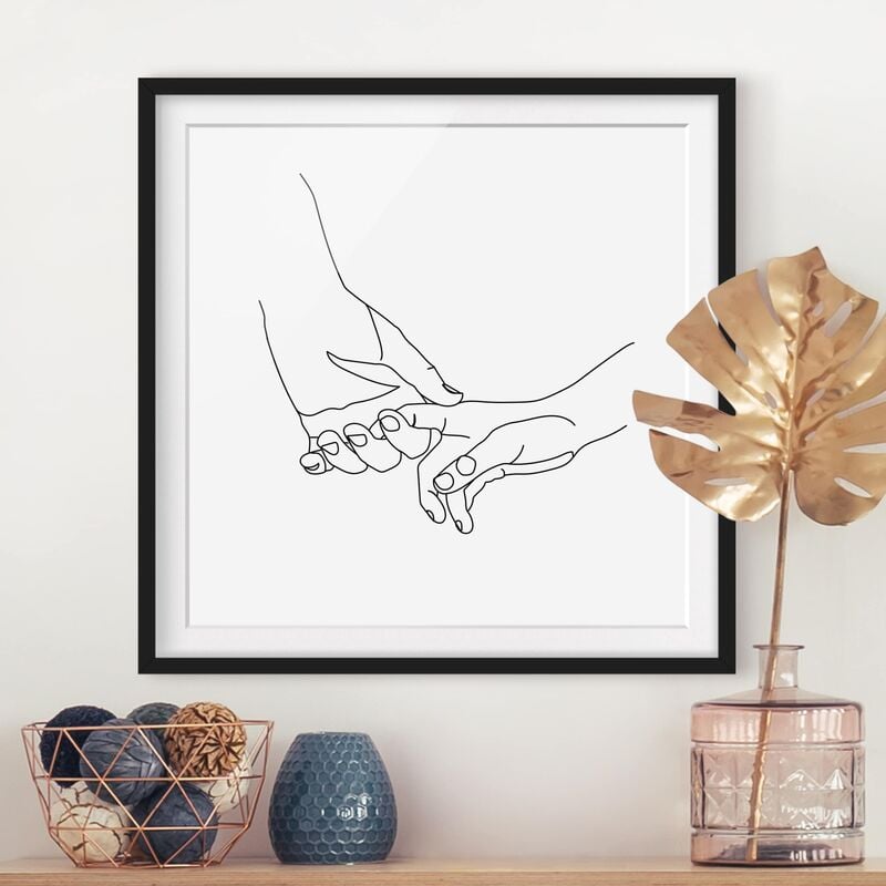 

Póster enmarcado - Tender Mani Line Art Dimensión LxA: 20cm x 20cm, Marco: Negro