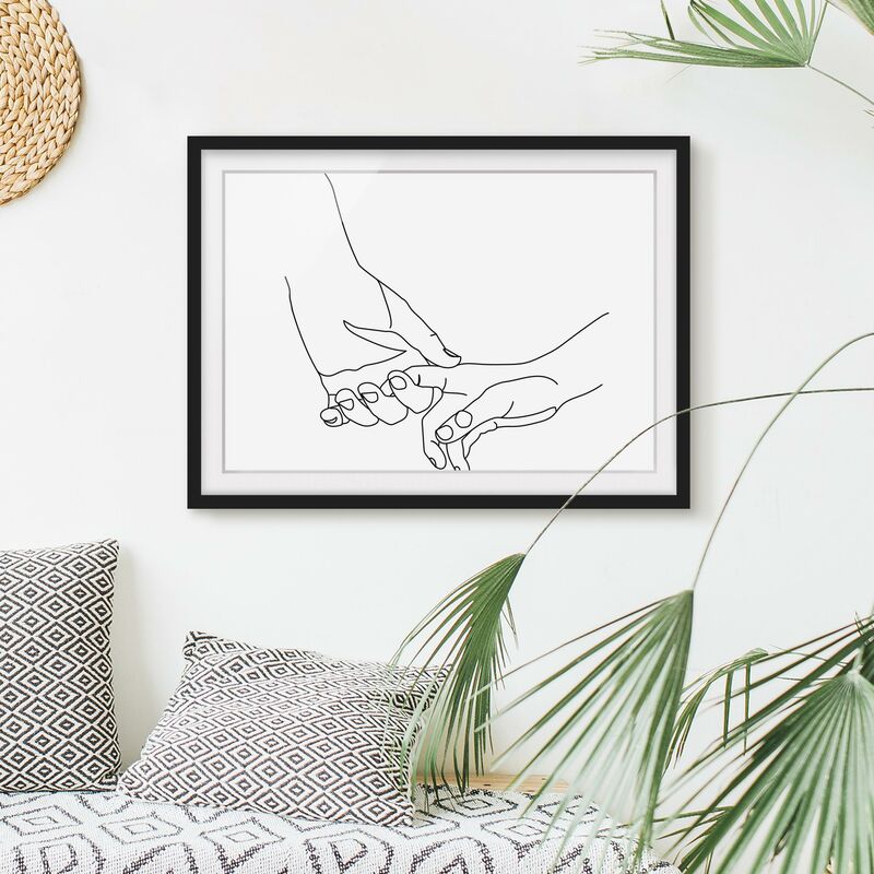 

Póster enmarcado - Tender Mani Line Art Dimensión LxA: 50cm x 70cm, Marco: Negro