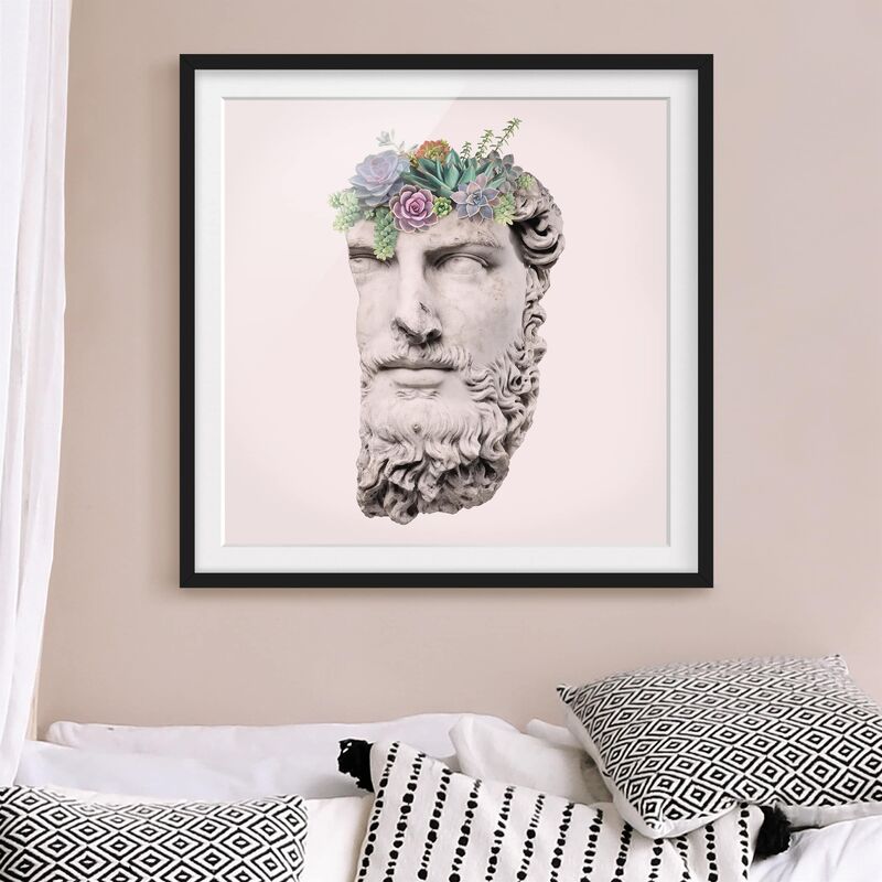 

Póster enmarcado - Testa Con Succulente Dimensión LxA: 20cm x 20cm, Marco: Negro