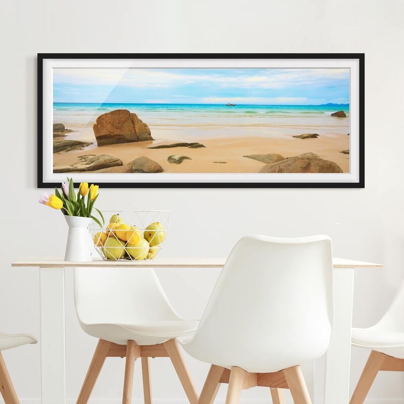 

Póster enmarcado - The Beach Dimensión LxA: 50cm x 130cm, Marco: Negro
