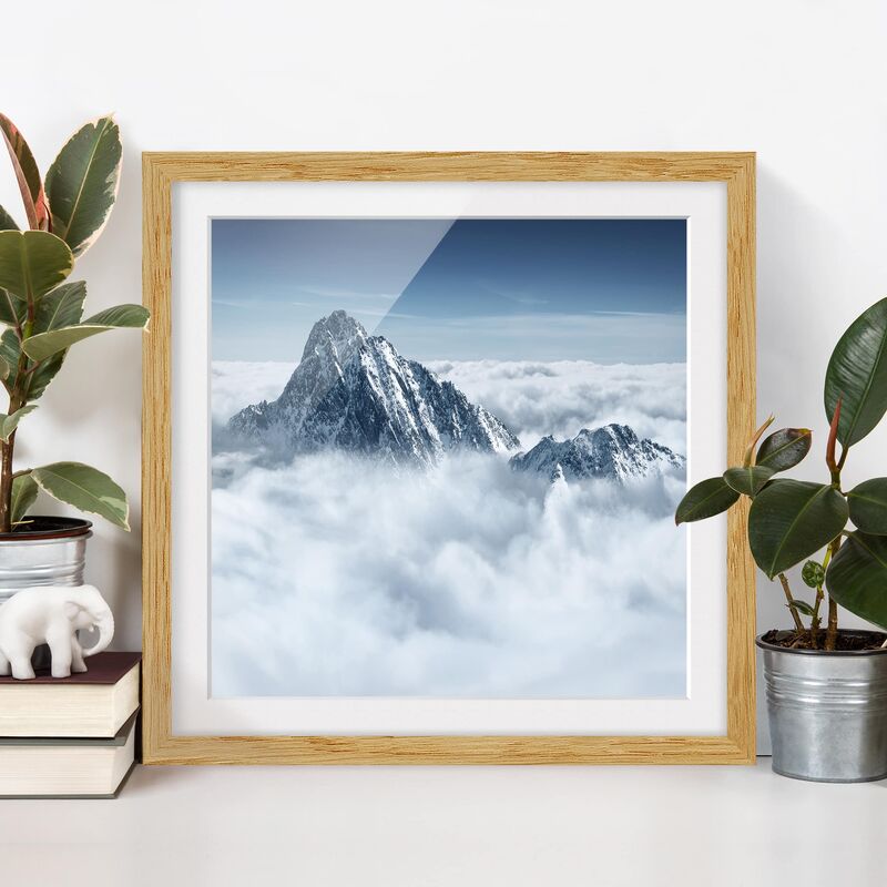 

Póster enmarcado - The Alps Above The Clouds Dimensión LxA: 30cm x 30cm, Marco: Roble