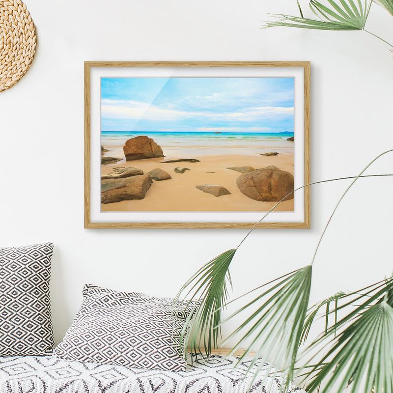 

Póster enmarcado - The Beach Dimensión LxA: 50cm x 70cm, Marco: Roble