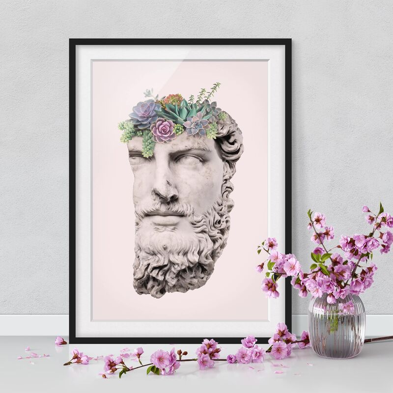 

Póster enmarcado - Testa Con Succulente Dimensión LxA: 100cm x 70cm, Marco: Negro