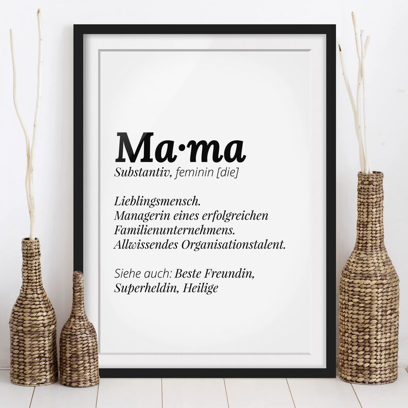 

Póster enmarcado - The Definition Of Mama Dimensión LxA: 24cm x 18cm, Marco: Negro