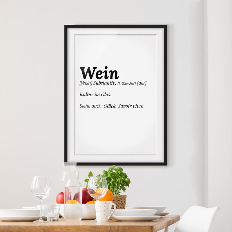 

Póster enmarcado - The Definition Of Wine Dimensión LxA: 100cm x 70cm, Marco: Negro