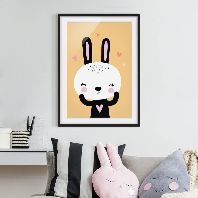 

Póster enmarcado - The Happy Bunny Dimensión LxA: 24cm x 18cm, Marco: Negro