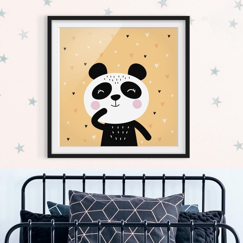 

Póster enmarcado - The Happy Panda Dimensión LxA: 50cm x 50cm, Marco: Negro