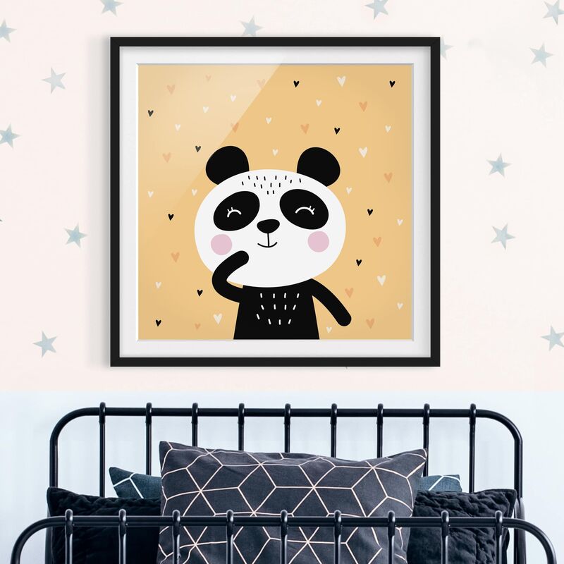 

Póster enmarcado - The Happy Panda Dimensión LxA: 20cm x 20cm, Marco: Negro