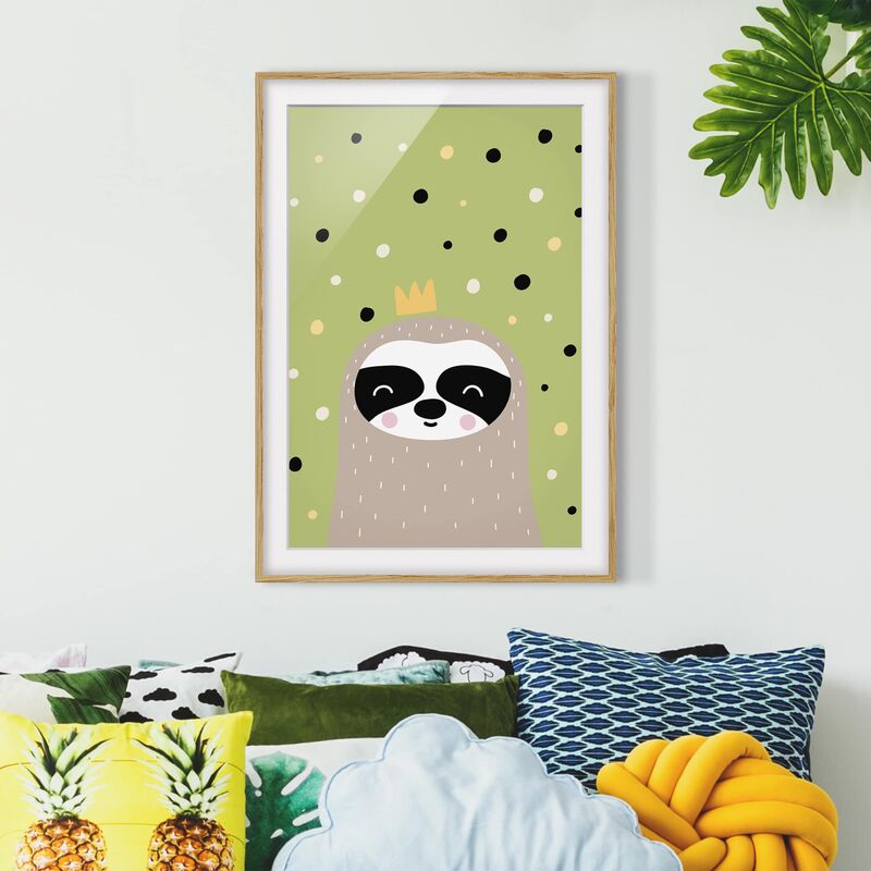

Póster enmarcado - The Laziest Sloth Dimensión LxA: 55cm x 40cm, Marco: Roble