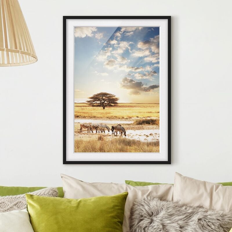 

Póster enmarcado - The Lives Of Zebras Dimensión LxA: 55cm x 40cm, Marco: Negro