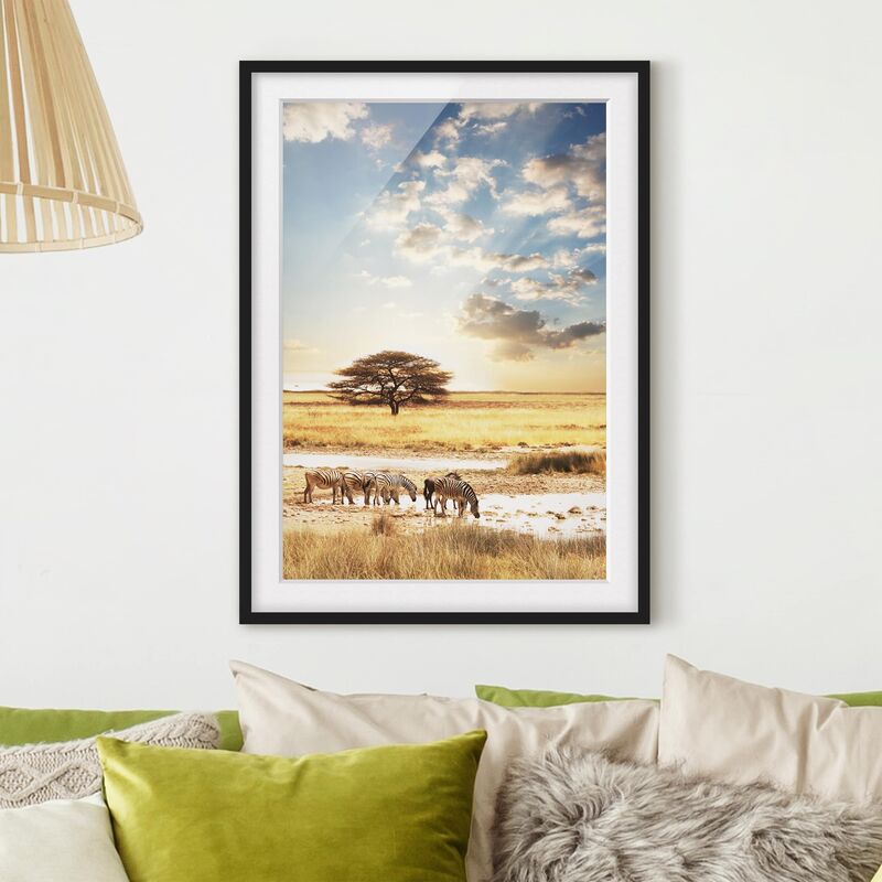 

Póster enmarcado - The Lives Of Zebras Dimensión LxA: 100cm x 70cm, Marco: Negro
