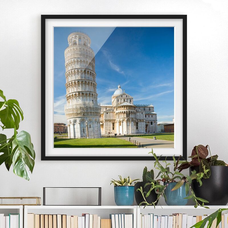 

Póster enmarcado - The Leaning Tower Of Pisa Dimensión LxA: 30cm x 30cm, Marco: Negro