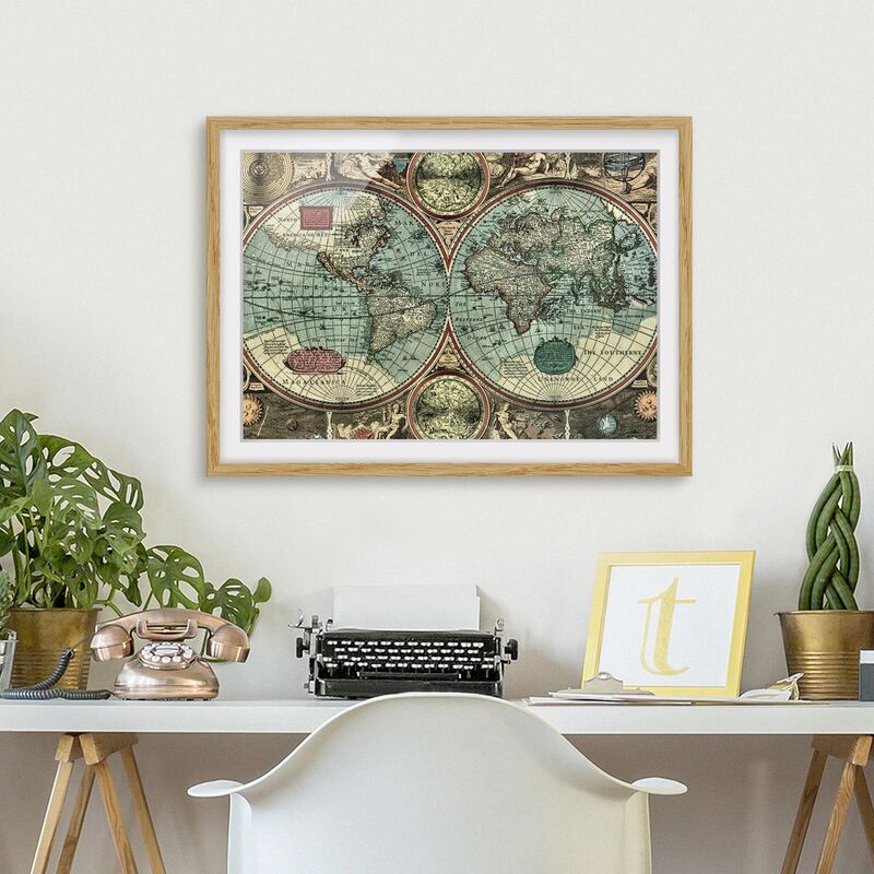 

Póster enmarcado - The Old World Dimensión LxA: 50cm x 70cm, Marco: Roble