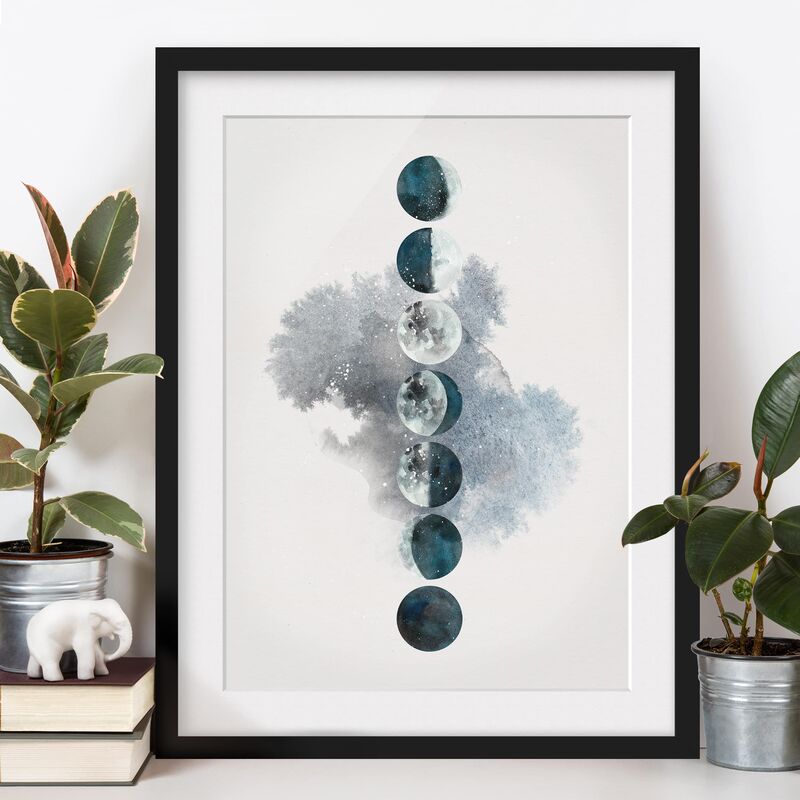 

Póster enmarcado - The Phases Of The Moon Dimensión LxA: 100cm x 70cm, Marco: Negro