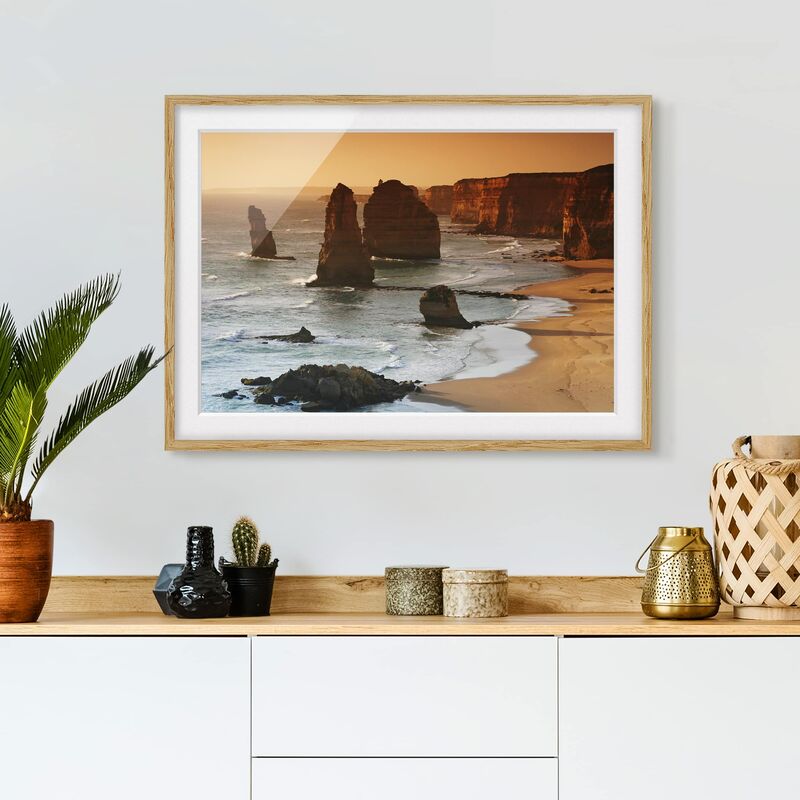 

Póster enmarcado - The Twelve Apostles Of Australia Dimensión LxA: 30cm x 40cm, Marco: Roble