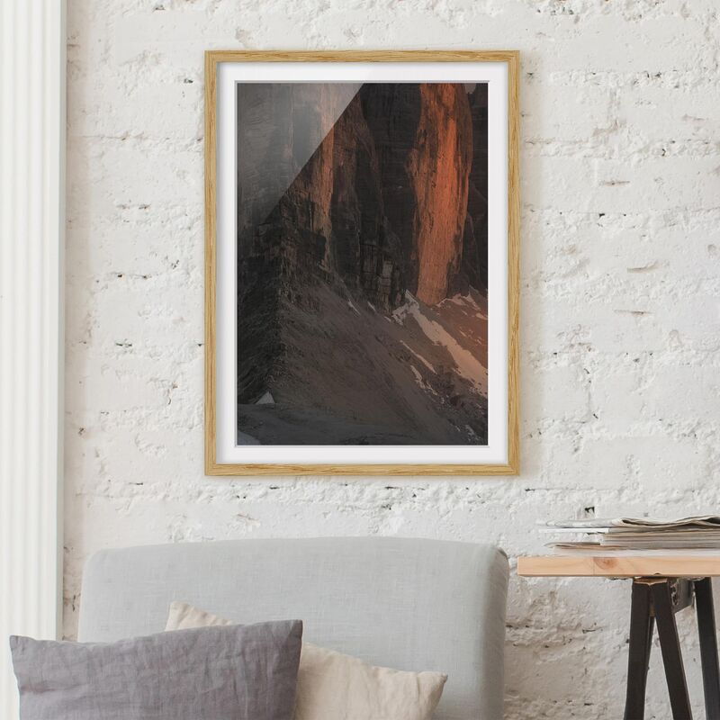 

Póster enmarcado - Three Peaks Dimensión LxA: 100cm x 70cm, Marco: Roble