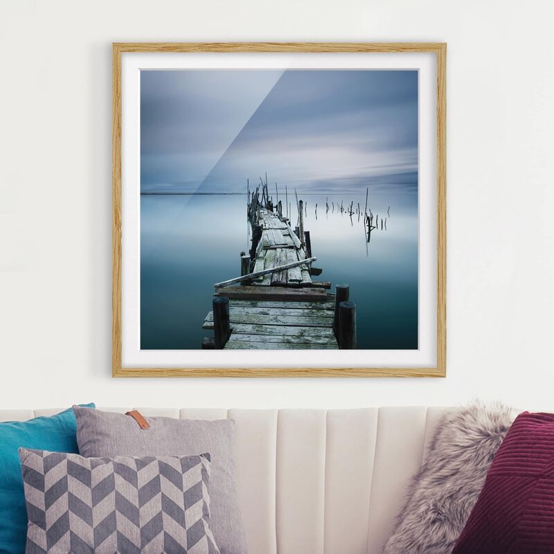 

Póster enmarcado - Timeless Jetty Dimensión LxA: 70cm x 70cm, Marco: Roble