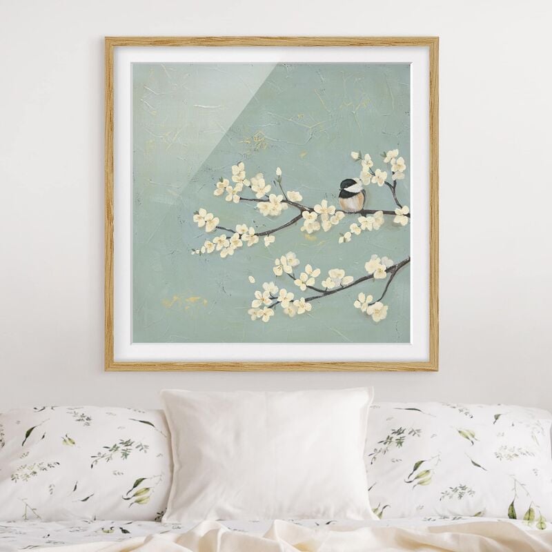 

Póster enmarcado - Tit On Cherry Limb Dimensión LxA: 70cm x 70cm, Marco: Roble