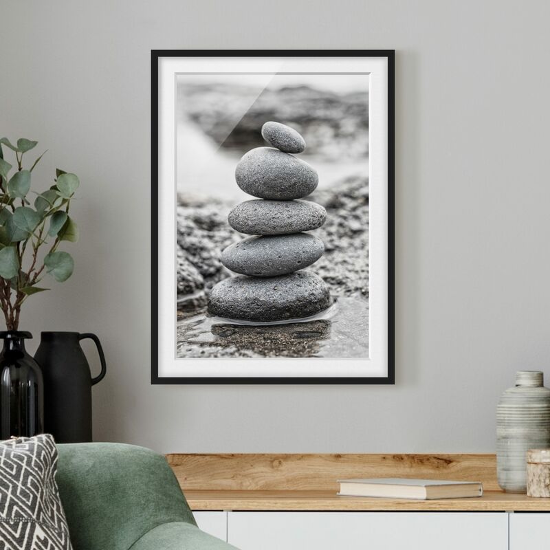 

Póster enmarcado - Torre In Pietra In Acqua Dimensión LxA: 100cm x 70cm, Marco: Negro