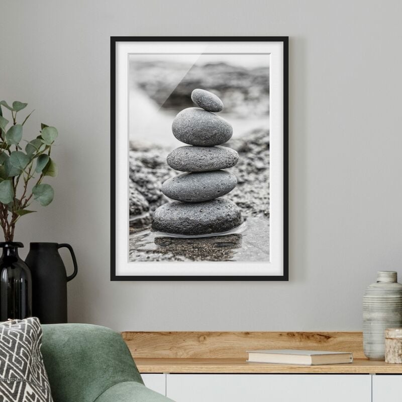 

Póster enmarcado - Torre In Pietra In Acqua Dimensión LxA: 55cm x 40cm, Marco: Negro