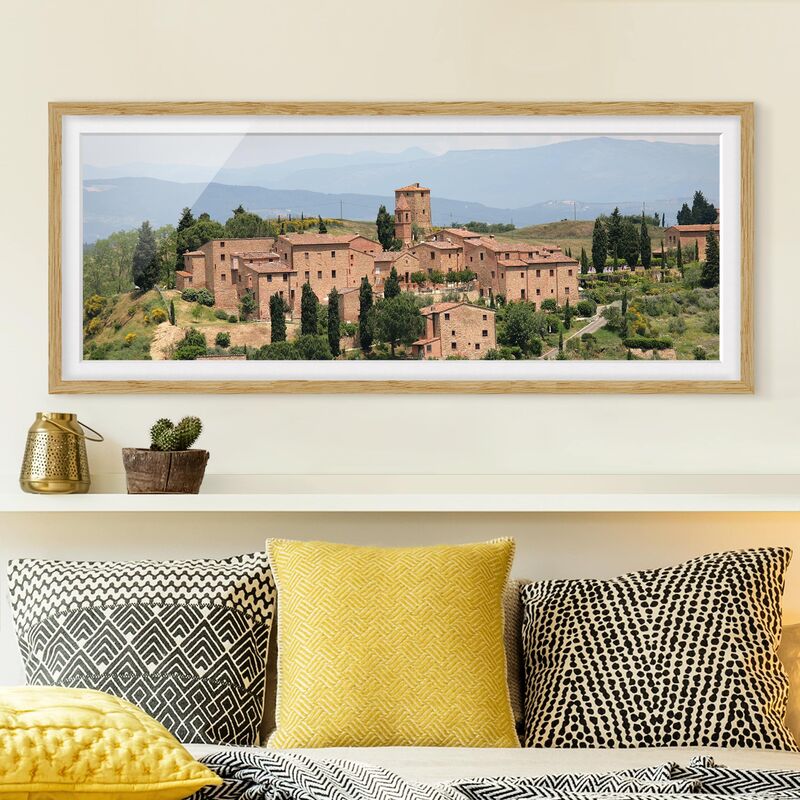 

Póster enmarcado - Toscana Di Charme Dimensión LxA: 40cm x 100cm, Marco: Roble