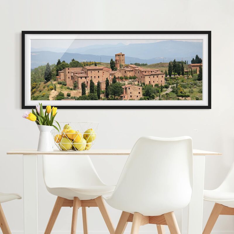 

Póster enmarcado - Toscana Di Charme Dimensión LxA: 50cm x 130cm, Marco: Negro