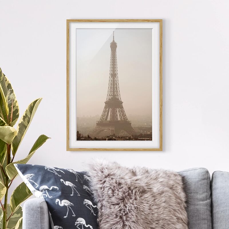 

Póster enmarcado - Tour Eiffel Dimensión LxA: 100cm x 70cm, Marco: Roble
